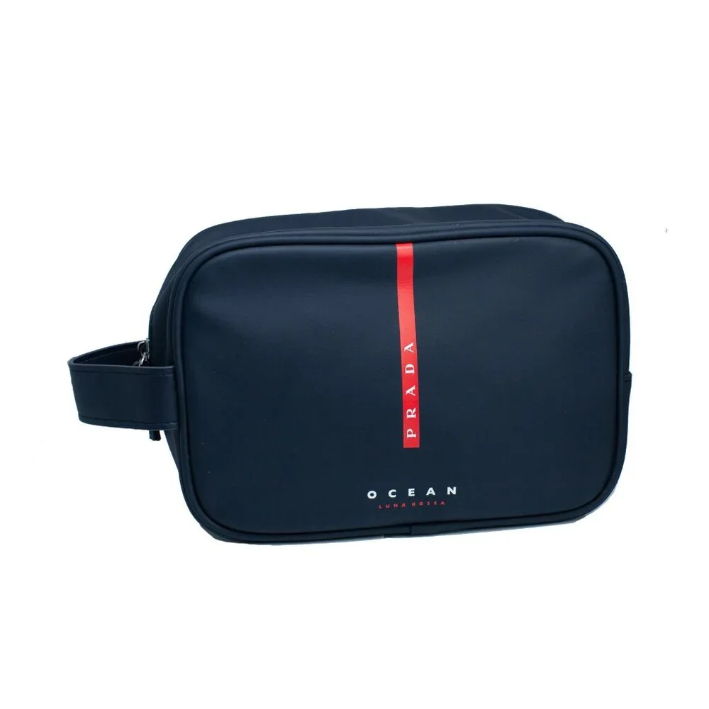 Prada Beauty Luna Rossa Ocean Navy Toiletry Bag Dopp Kit Travel Pouch Authentic